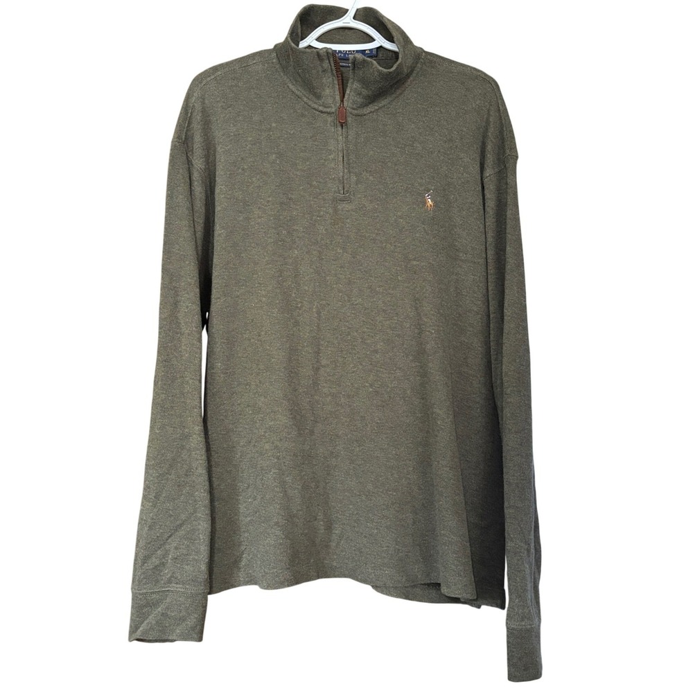 Polo Ralph Lauren Estate Rib Men's XL 1/4 Zip Pullover Sweater Flesh Pony Preppy